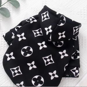 Black flower dog hoodie